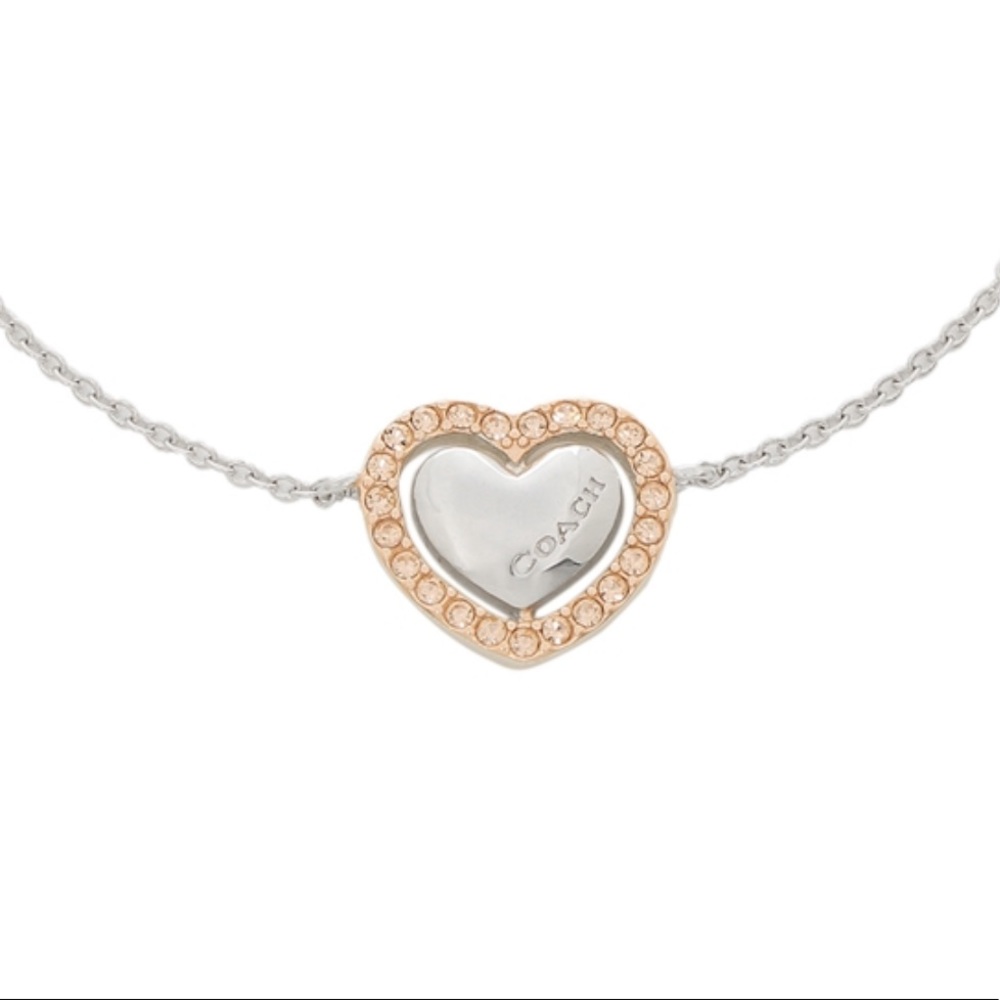 💝COACH Heart Bracelet Rose Gold/Silver Champagne - Picture 6 of 8